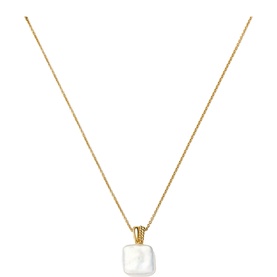 Pearl Baya Square Pendant Necklace