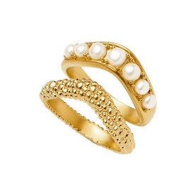 Two-Piece Pearl Baya Stacking Ring Set