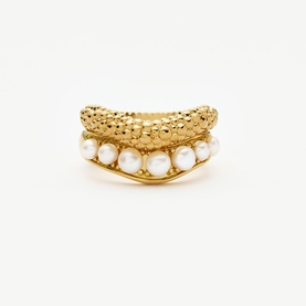 Two-Piece Pearl Baya Stacking Ring Set