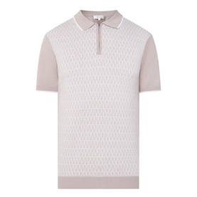 Herringbone Zip Polo Shirt