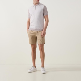 Herringbone Zip Polo Shirt
