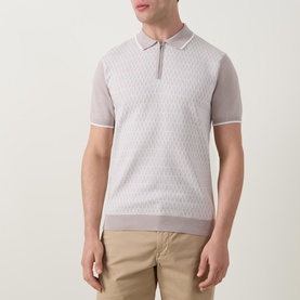 Herringbone Zip Polo Shirt