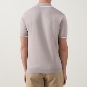 Herringbone Zip Polo Shirt