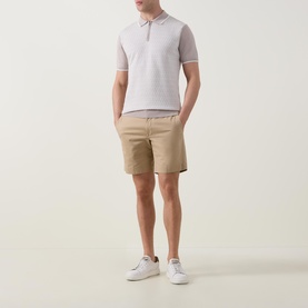 Herringbone Zip Polo Shirt