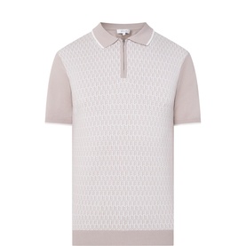 Herringbone Zip Polo Shirt