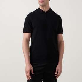 Knitted Zip Polo Shirt