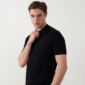 Knitted Zip Polo Shirt