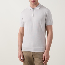 Knitted Zip Polo Shirt