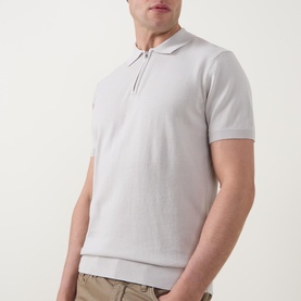 Knitted Zip Polo Shirt
