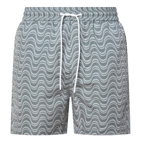 Wave Print Drawstring Swim Shorts