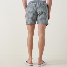 Wave Print Drawstring Swim Shorts