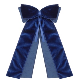 Navy Large Velvet Tree Bow 11in
