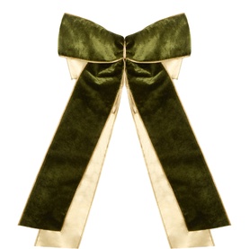 Olive Green Large Velvet Tree Bow 11in