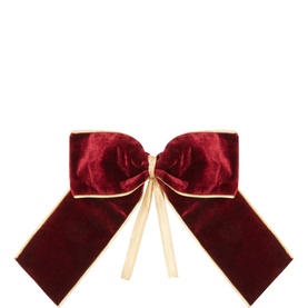 Burgundy Velvet Tree Bow 10in