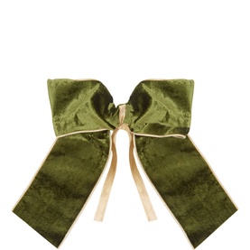 Olive Green Velvet Tree Bow 10in