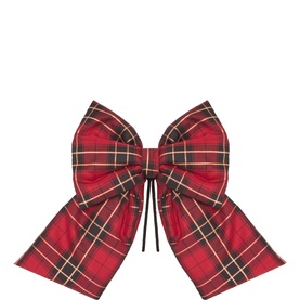 Burgundy Tartan Tree Bow 17in