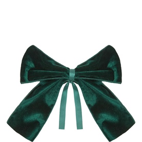 Green Velvet Tree Bow 10in