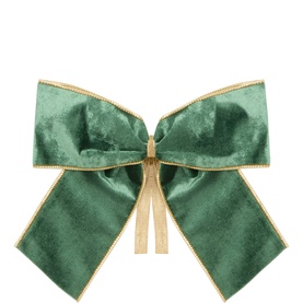 Green Velvet Tree Bow 10in