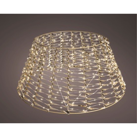 Kaemingk Micro LED Tree Skirt Light Decoration 600 LEDs 72cm in gold, warm white micro LEDs on wire mesh, cone-shaped silhouette