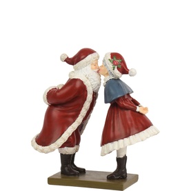Santa and Mrs Claus Kissing Decoration 20cm