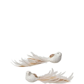 Glitter Bird Clip Tree Decoration 22cm