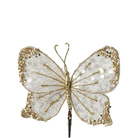 Glitter Butterfly Clip Tree Decoration 14cm