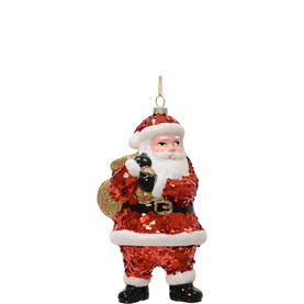 Sequin Glitter Santa Tree Decoration 14cm