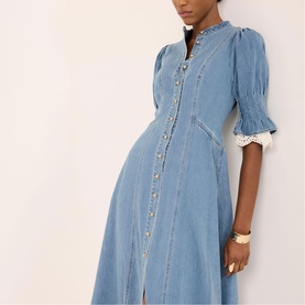 Lace Denim Dress