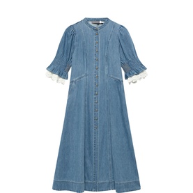 Lace Denim Dress