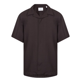 NN07 Dusky Port casual shirt in TENCEL modal blend, short sleeves, camp collar, button-front, relaxed fit