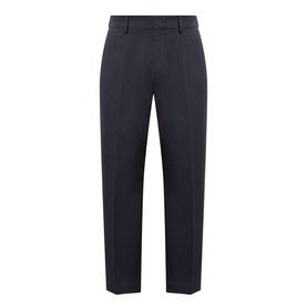 NN07 Kay Relaxed Fit Pleated Trousers in navy blue, double front pleats, belt loops, hook and bar closure, four-pocket style