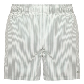 NN07 Green Stripe shorts with elasticated waistband, vertical thin stripe pattern, lightweight polyester fabric