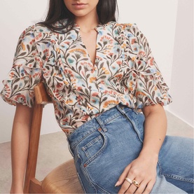 Floral Puff Blouse