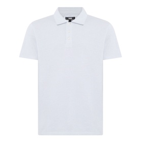 Paige Demille Solid Polo Shirt in Bristol Blue Combo, piqu&eacute; cotton with flat collar, short sleeves, button fastening and straight hem.