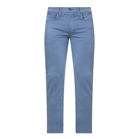 Paige Slim Jeans in Flint Stone blue, five-pocket style with belt loops, slim leg cut