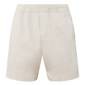 Paige shorts in Shallow, cream cotton-elastane blend with elasticated waistband and relaxed fit, flat lay view
