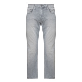 Paige Straight Jeans in Wainwright grey wash, five-pocket style with faded finish and slim straight leg