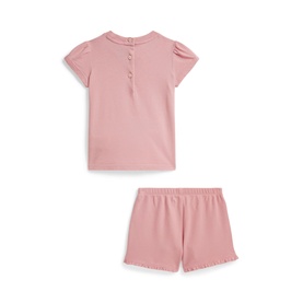 Polo Bear T-Shirt & Mesh Short Two-Piece Set