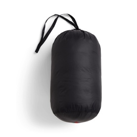 Ralph Lauren children's black gilet packed into compact stuff sack with hanging loop, red logo detail visible