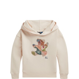Patchwork Polo Bear Logo Terry Hoodie