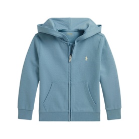 Ralph Lauren children's Cassidy Blue zip-up hoodie with kangaroo pocket and embroidered Polo Pony logo