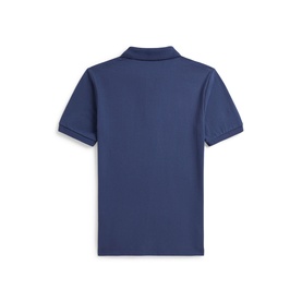 Ralph Lauren children's polo shirt in Old Royal blue, back view, short sleeves with ribbed cuffs and collar