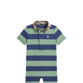 Pony Logo Striped Rugby Romper