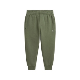 Ralph Lauren cargo green fleece joggers with elasticated waist and cuffs, small white pony logo