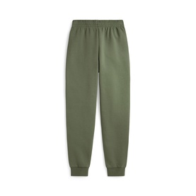 Ralph Lauren cargo green children's sweat bottoms with elasticated waist and ribbed cuffs, flat lay view