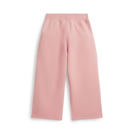 Ralph Lauren Adirondack Rose children's sweat bottoms, wide-leg cropped style with elasticated waist, flat lay view.
