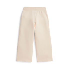 Ralph Lauren children's Guide Cream wide-leg sweat bottoms with elasticated waist, flat lay view