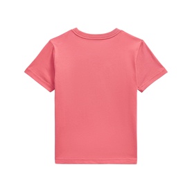 Ralph Lauren children's T-shirt in Red Sky, plain back view, short sleeves, crew neck, smooth jersey fabric