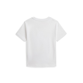 Ralph Lauren children's white T-shirt, back view, short sleeves and crew neckline.