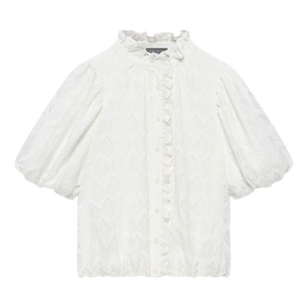 Jacquard Puff Blouse